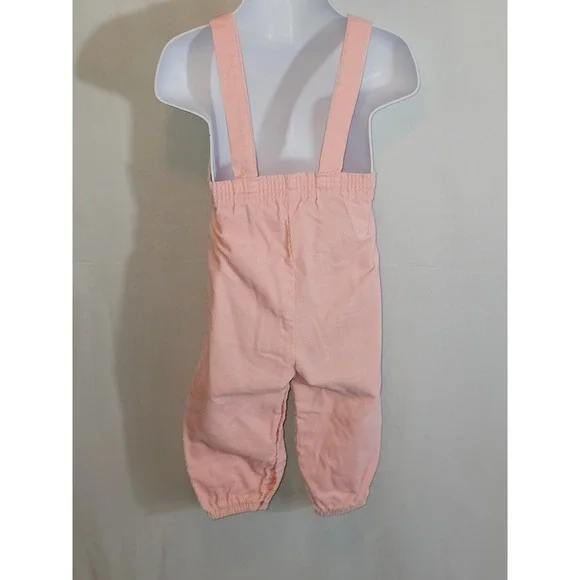Vintage McKids Corduroy Overalls 20-25lbs 9-12months Pink - Picture 3 of 7